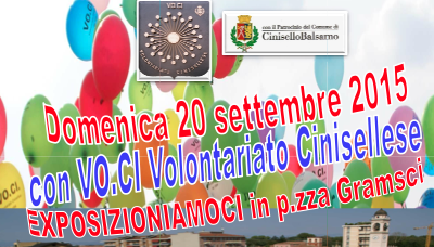 EXPOSIZIONIAMOCI: il Vo.Ci in piazza Gramsci domenica 20 settembre