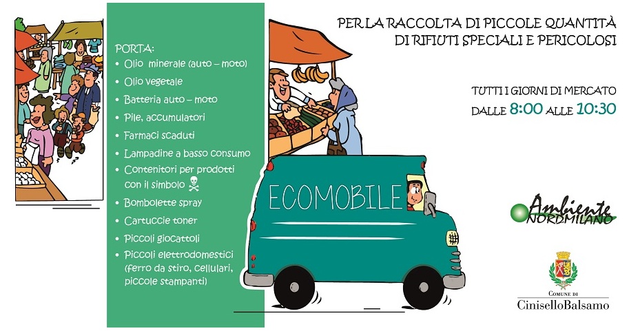 Una piattaforma ecologica itinerante: a Cinisello torna l’Ecomobile