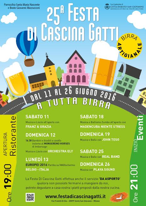 Sabato si apre la 25esima Festa di Cascina Gatti