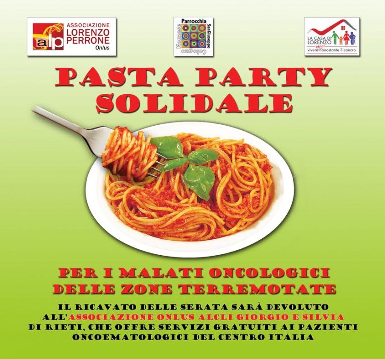 Associazione Perrone: Pasta Party solidale a Cologno Monzese