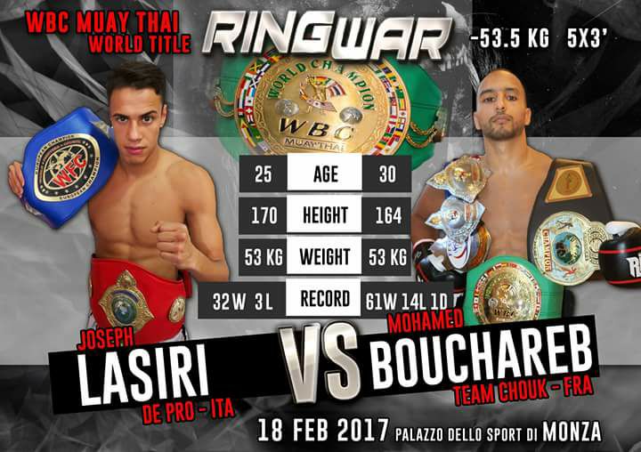 A Ring War 2017 Joseph Lasiri combatte per la cintura Wbc