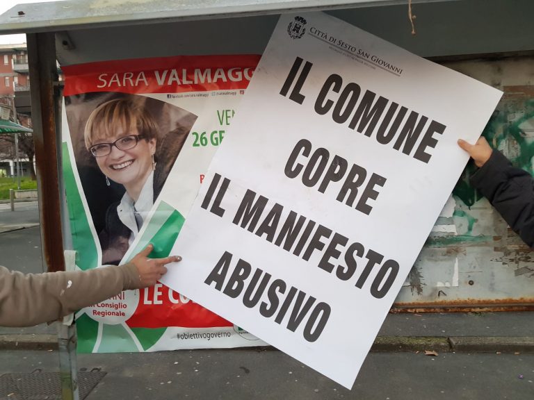 Sesto, manifesti elettorali abusivi del Pd. Forza Italia: “Legalità a corrente alternata”