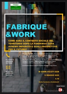 Cinisello Balsamo, FABRIQUE &WORK: ripartire nei nuovi scenari economici e sociali del post pandemia