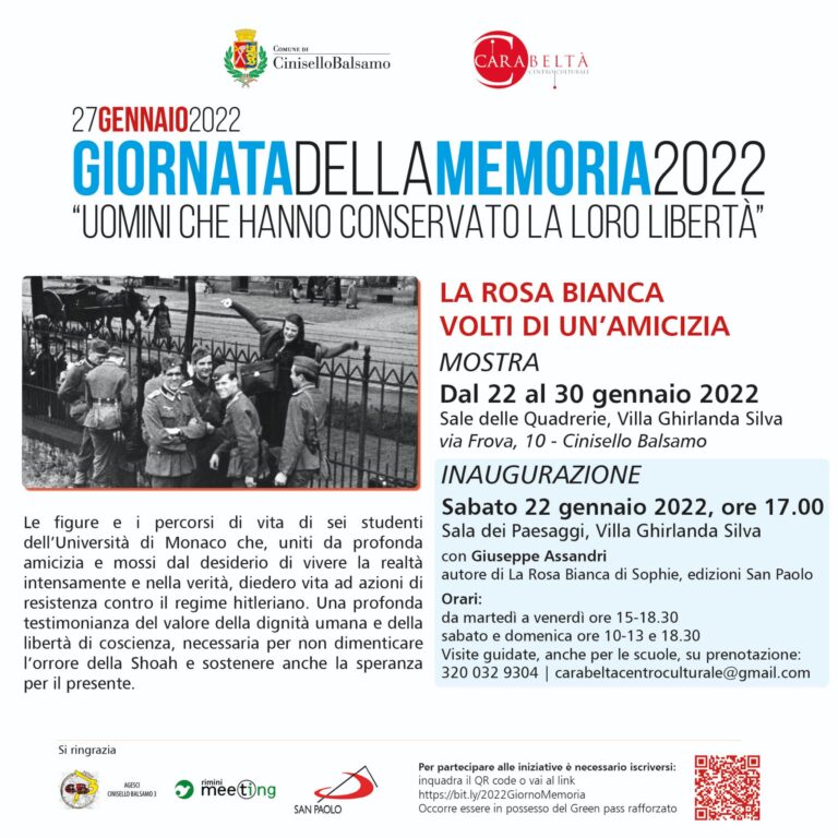 Cinisello Balsamo, la mostra “La Rosa Bianca – Volti di un’amicizia”. Domani l’inaugurazione