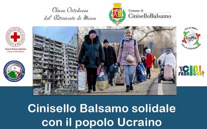 Cinisello Balsamo: solidarietà al popolo ucraino, allestito un punto di raccolta