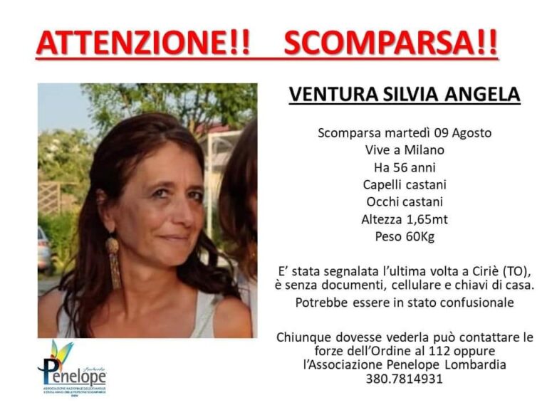 Milano, scomparsa Silvia Angela Ventura: l’appello di Penelope Lombardia