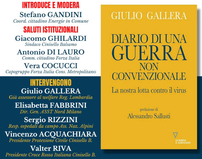 Cinisello Balsamo, Giulio Gallera presenta il libro sui giorni del Covid