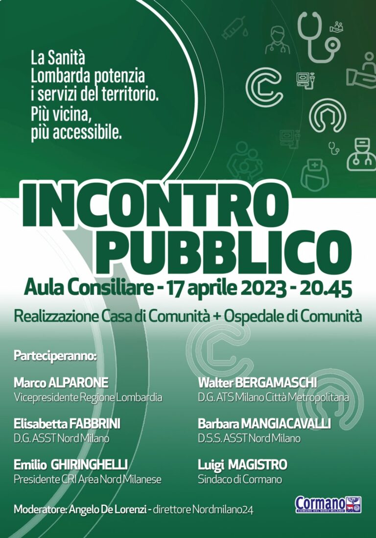 Cormano, Ospedale e Casa di Comunità: l’assemblea pubblica per esporre le ragioni di un progetto