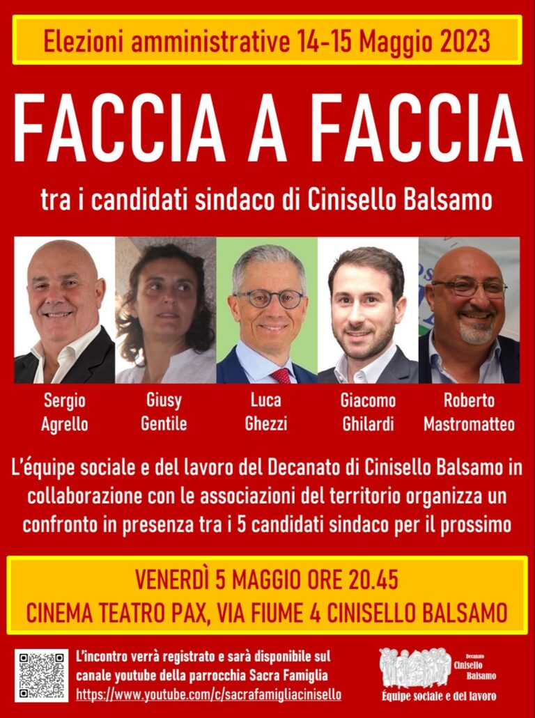 Cinisello Balsamo, il faccia a faccia con i candidati sindaci