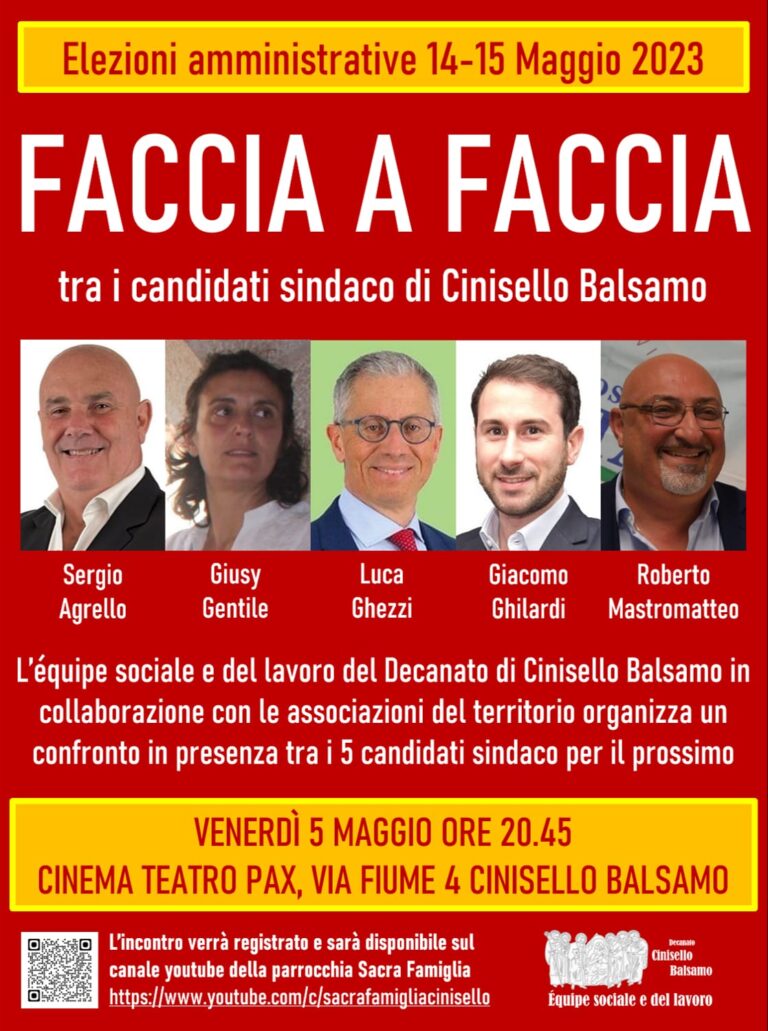 Cinisello Balsamo, il faccia a faccia con i candidati sindaci