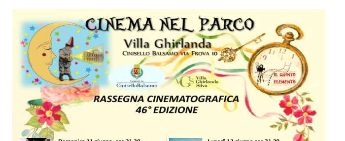 Cinisello Balsamo, al via la stagione del cinema nel Parco di Villa Ghirlanda