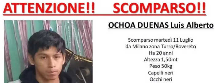È del ragazzo scomparso a Milano il corpo trovato nel Parco delle Cave