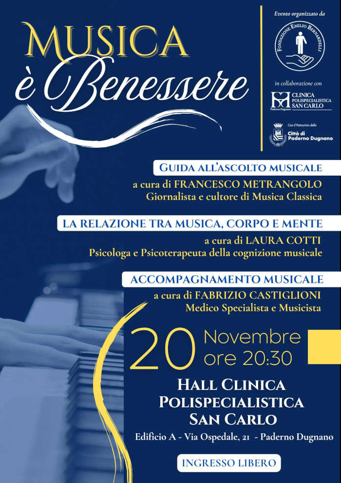 Paderno Dugnano, ” Musica è Benessere” alla Clinica Polispecialistica San Carlo