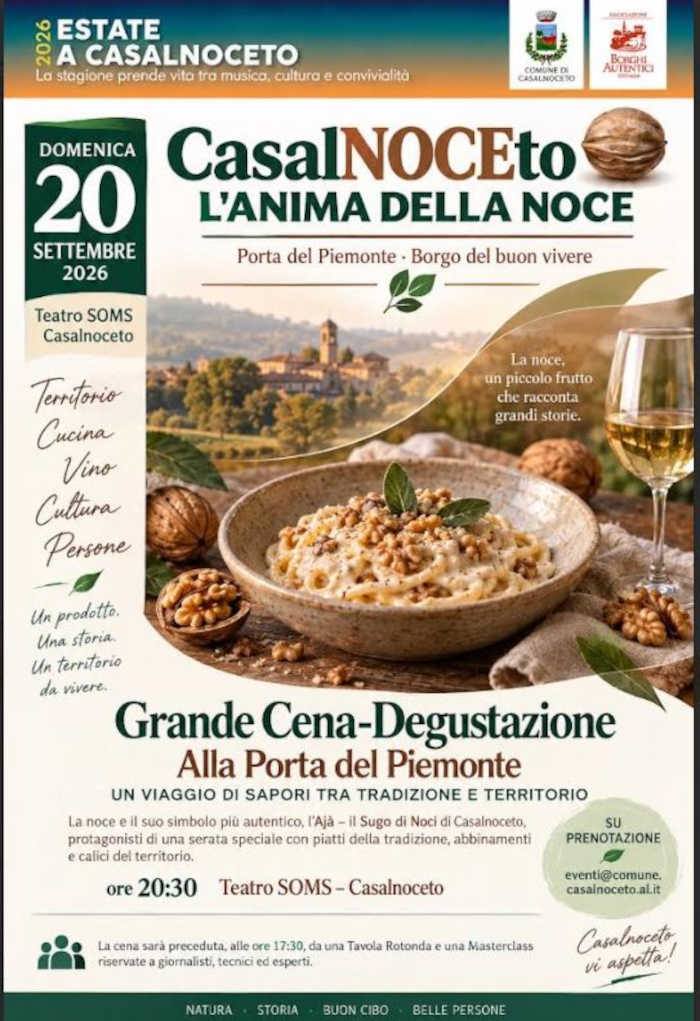Sapori fuori porta: a Casalnoceto la noce va in scena (e a tavola) tra storia e gusto